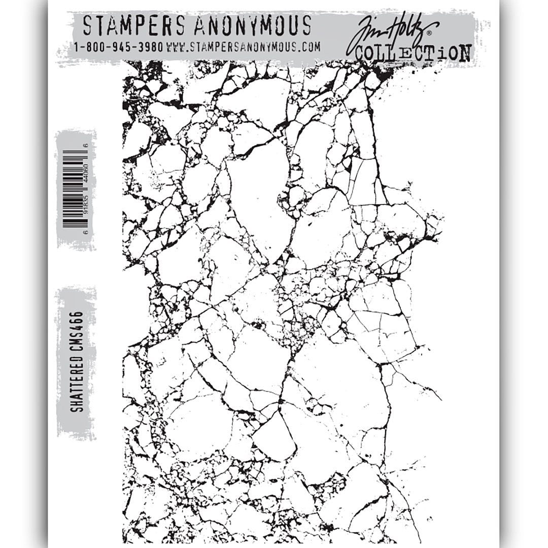 Tim Holtz Collection - Cling Stamps - Shattered w/Grid Block
