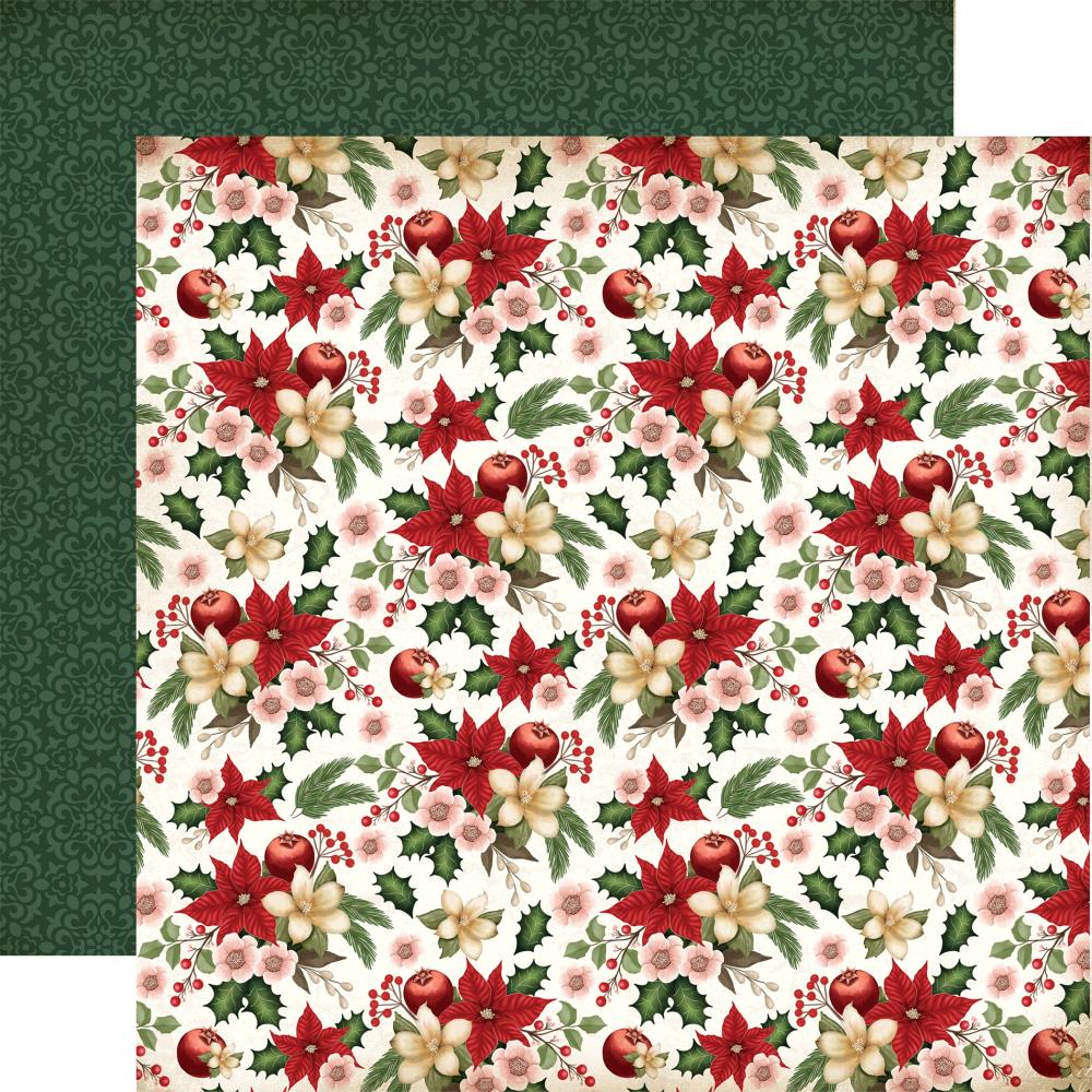 Carta Bella - A Vintage Christmas - Holiday Floral -  12x12"