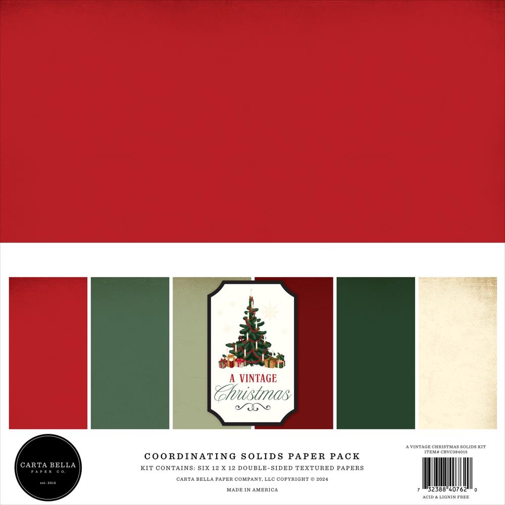 Carta Bella - A Vintage Christmas - Solids  - 12x12"