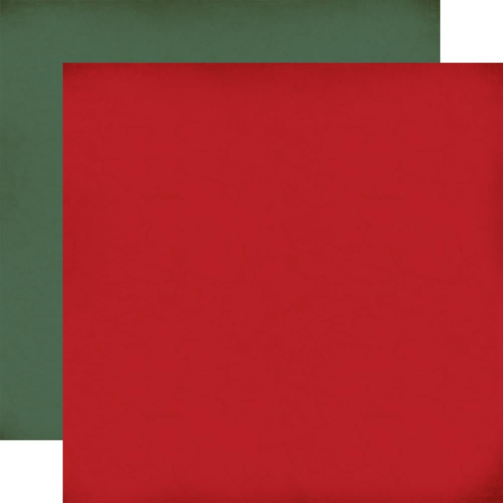 Carta Bella - A Vintage Christmas - Red/Green solid paper -  12x12"