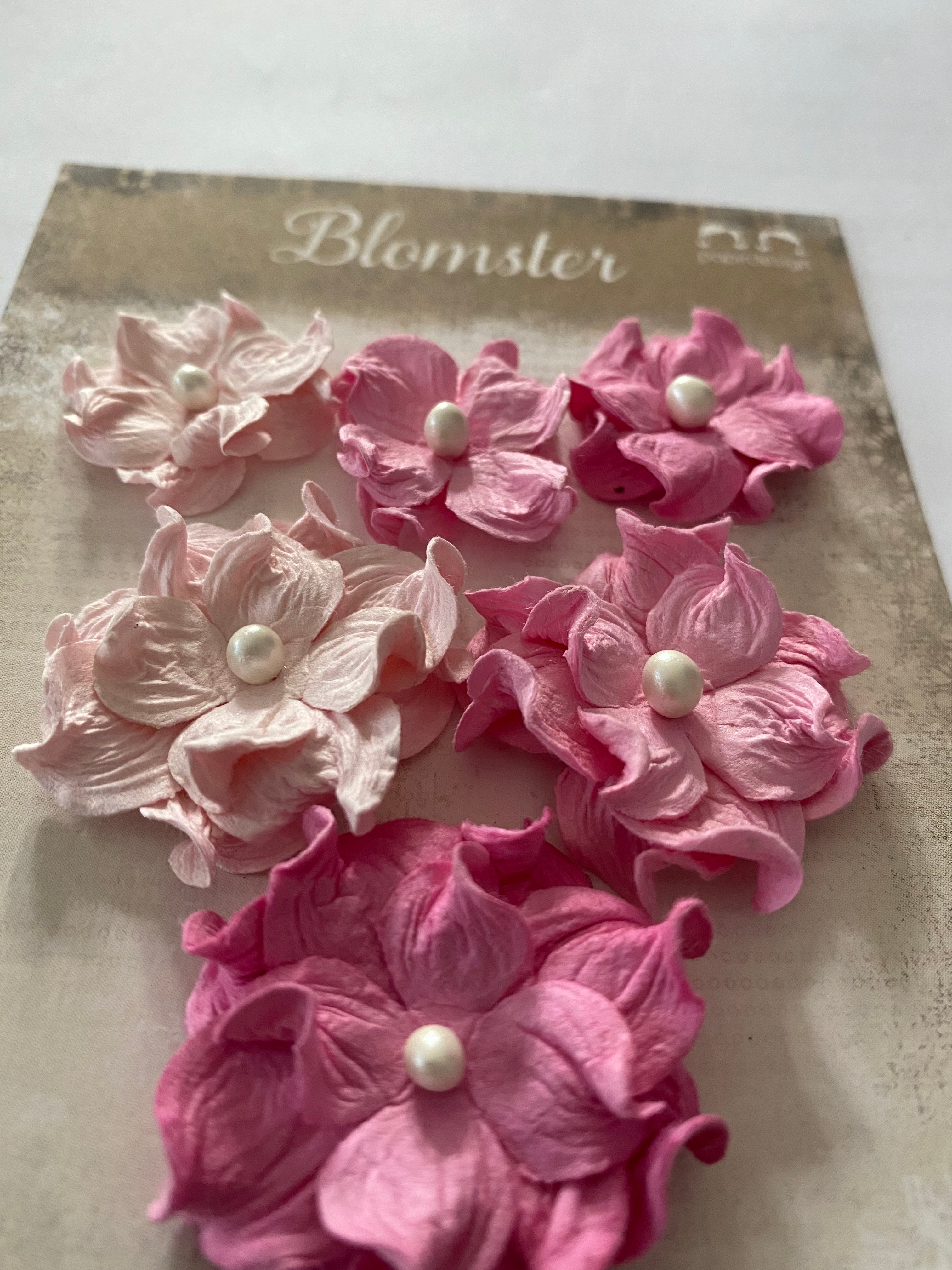 Papirdesign - Blandet  gardenia m/perle - Rosa