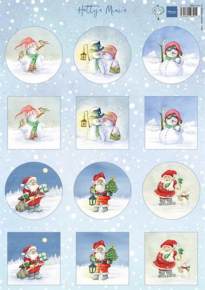 Marianne Design - Utklippsark - Hetty's Mini - Snowmen and Santa