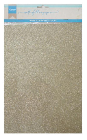 Marianne Design - Soft Glitter Paper - Platinum - A4 - 5 stk ark