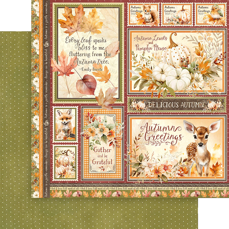 Graphic 45 - Autumn Greetings - Paper Pad - 12 x 12"