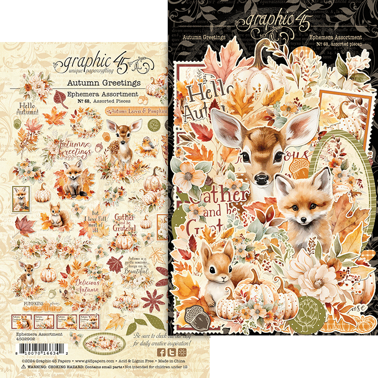 Graphic 45 - Autumn Greetings - Ephemera Die Cuts