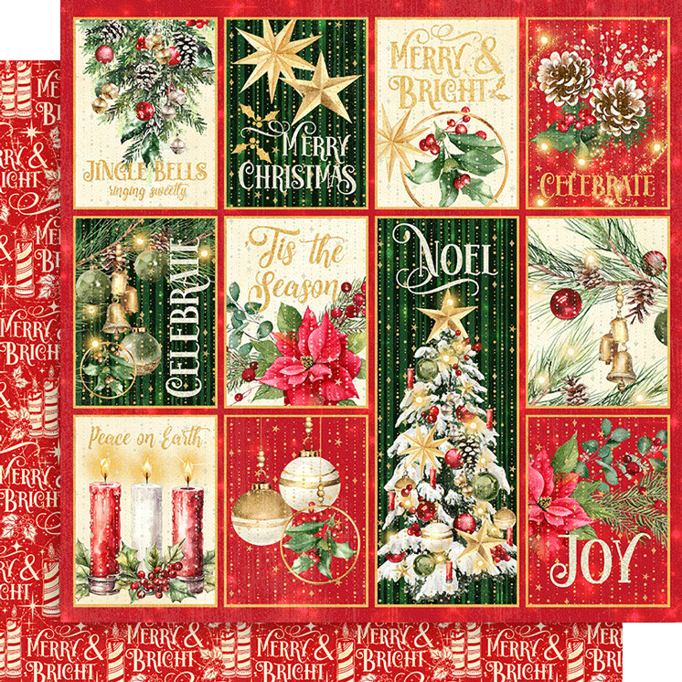 Graphic 45 - Merry & Bright - Paper Pad - 12 x 12"