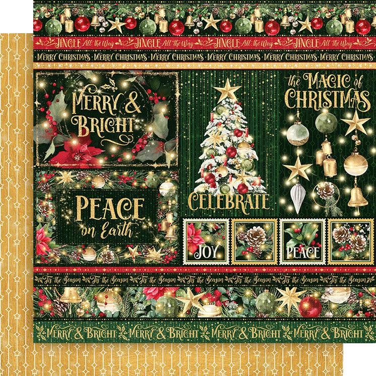 Graphic 45 - Merry & Bright - Paper Pad - 12 x 12"