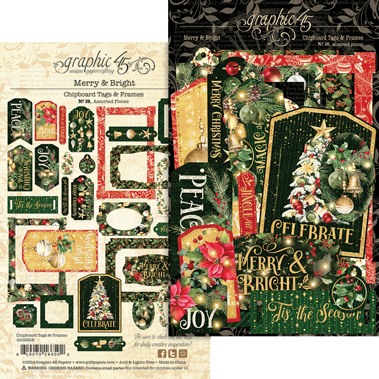 Graphic 45 - Merry & Bright - Tags & Frames