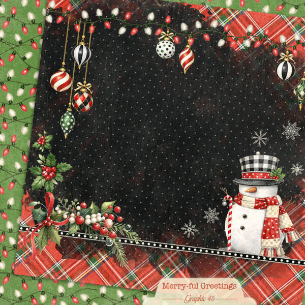 Graphic 45 - Merry-ful Greetings - Paper Pad - 12 x 12"