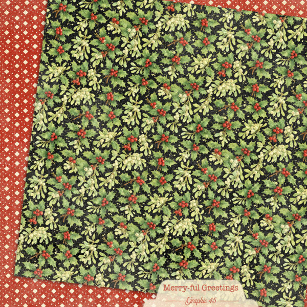 Graphic 45 - Merry-ful Greetings - Paper Pad - 12 x 12"