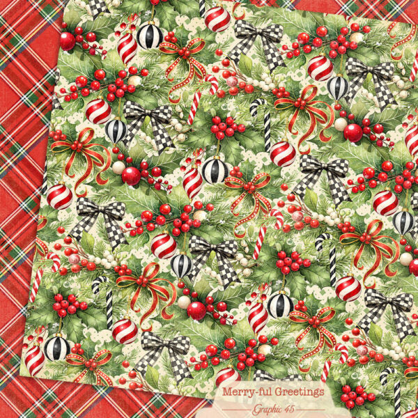 Graphic 45 - Merry-ful Greetings - Paper Pad - 12 x 12"