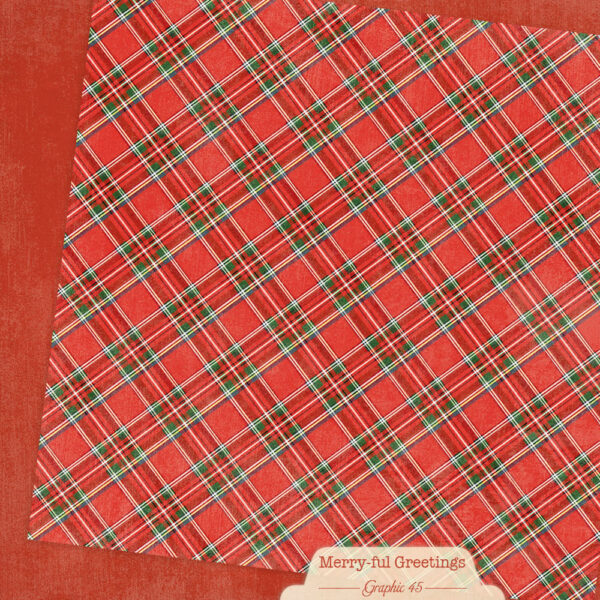 Graphic 45 - Merry-ful Greetings - Plaids & Stripes Paper Pad  12 x 12"