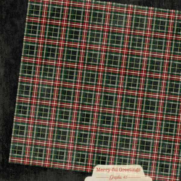 Graphic 45 - Merry-ful Greetings - Plaids & Stripes Paper Pad  12 x 12"
