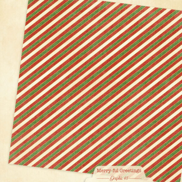 Graphic 45 - Merry-ful Greetings - Plaids & Stripes Paper Pad  12 x 12"