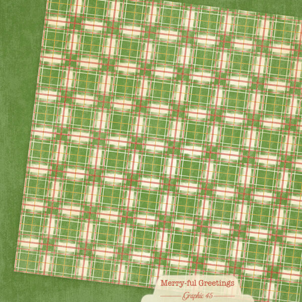 Graphic 45 - Merry-ful Greetings - Plaids & Stripes Paper Pad  12 x 12"