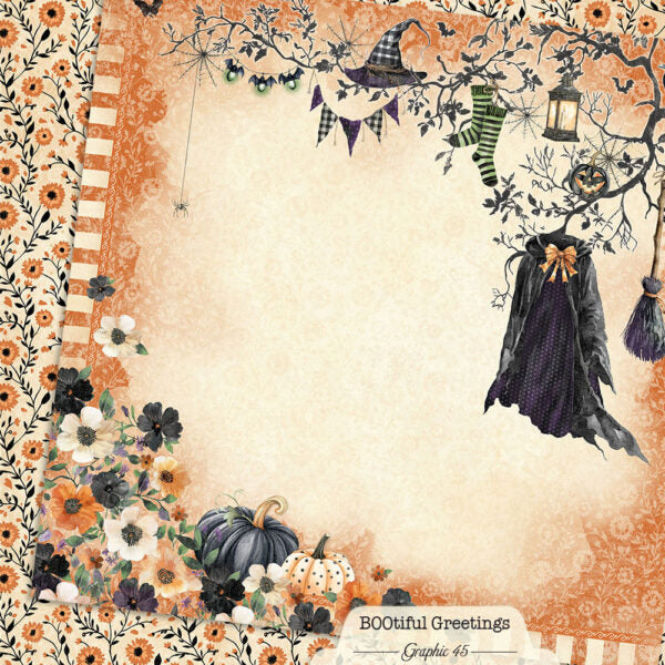 Graphic 45 - BOOtiful Greetings - Paper Pad  8x8"