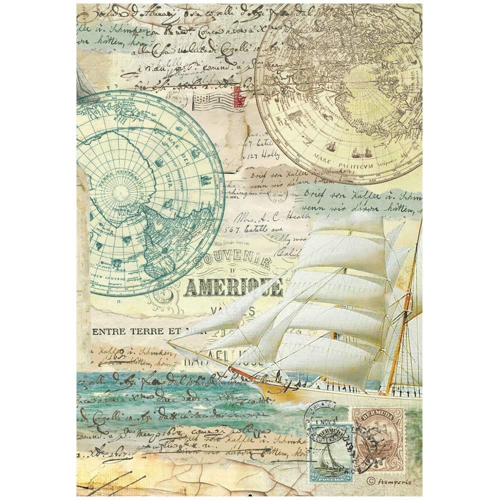 Stamperia - Around the world - Sailing ship  - Rice Paper A4