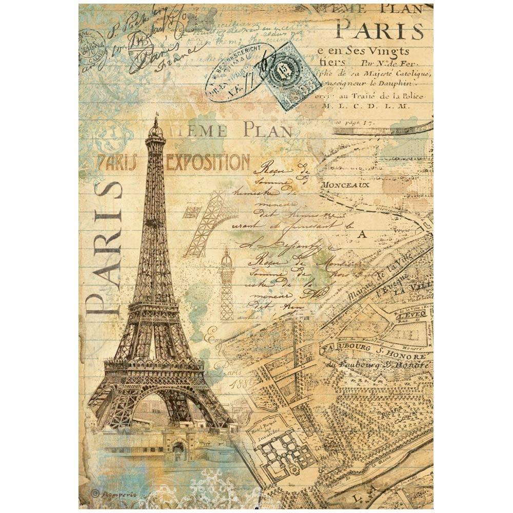 Stamperia - Around the world - Paris  - Rice Paper A4
