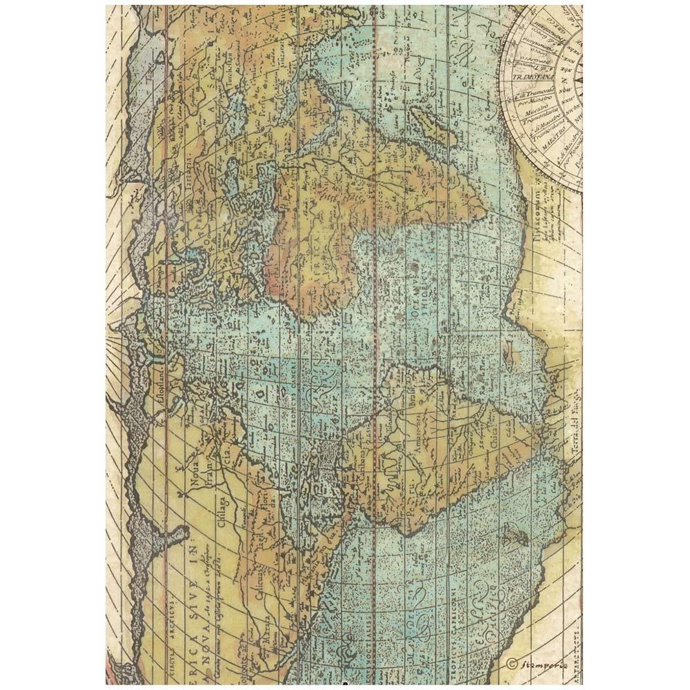 Stamperia - Around the world - Map - Rice Paper A4