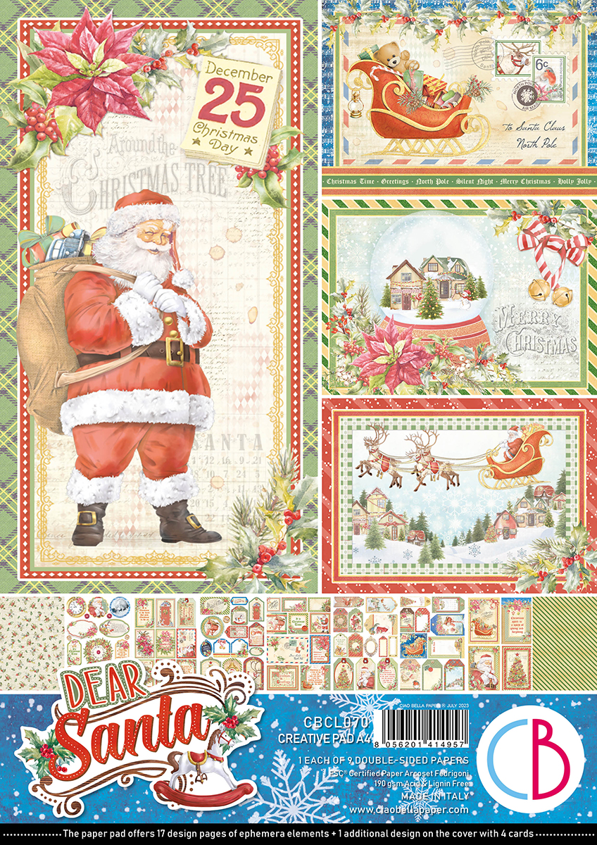 Ciao Bella - Dear Santa - Paper Pack   (9 ark) A4