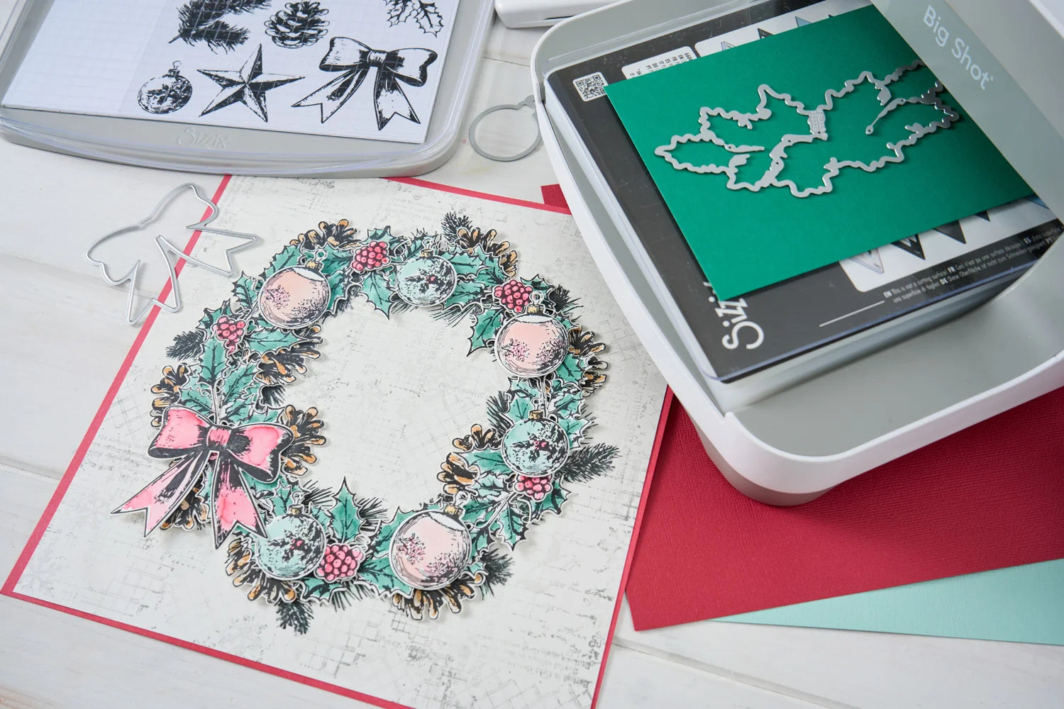 Sizzix - 49 & Market - Clear Stamps Set w/Framelit Dies Build a Wreath