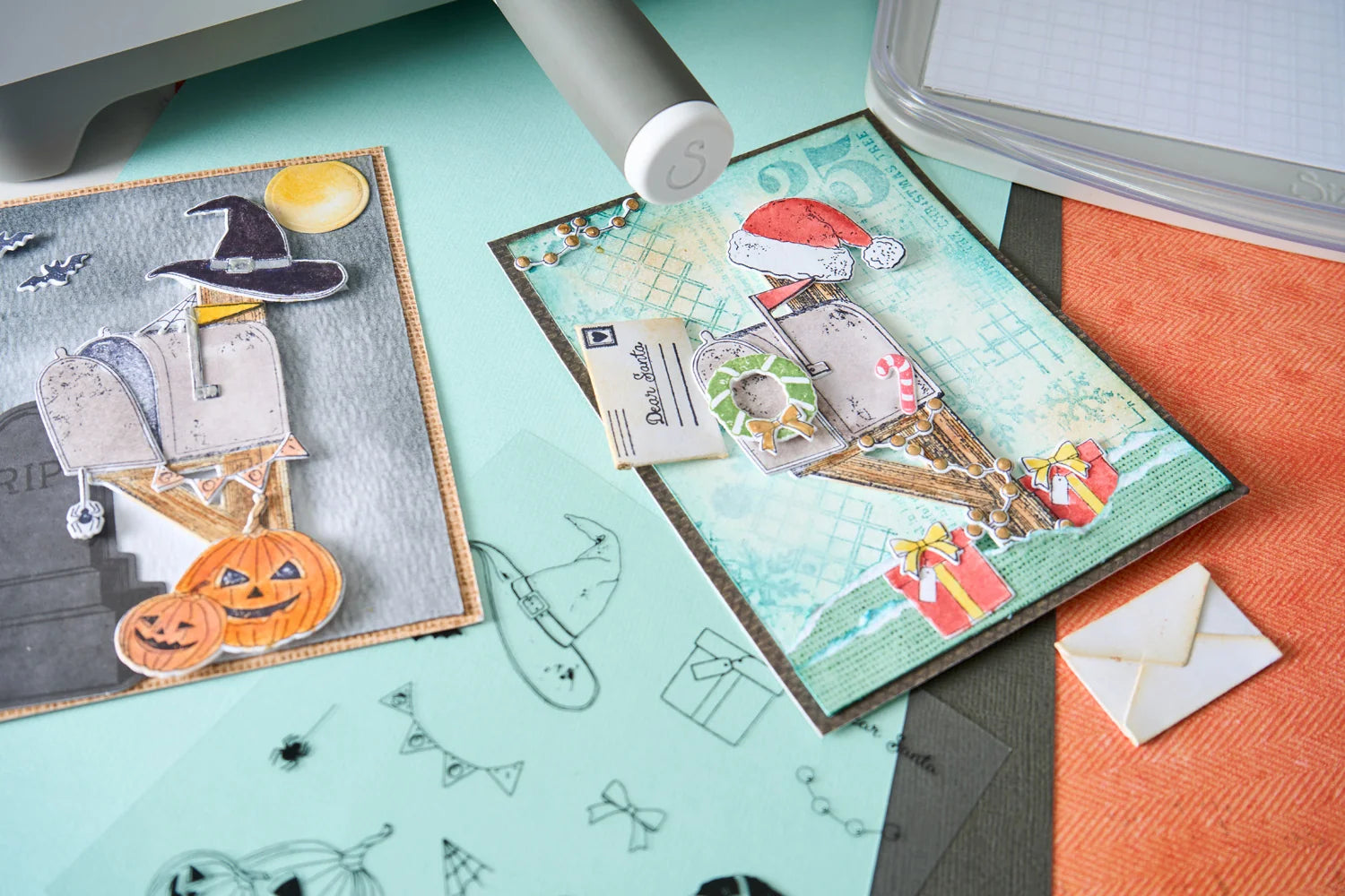 Sizzix - 49 & Market - Clear Stamps Set w/Framelit Dies Holiday Drop