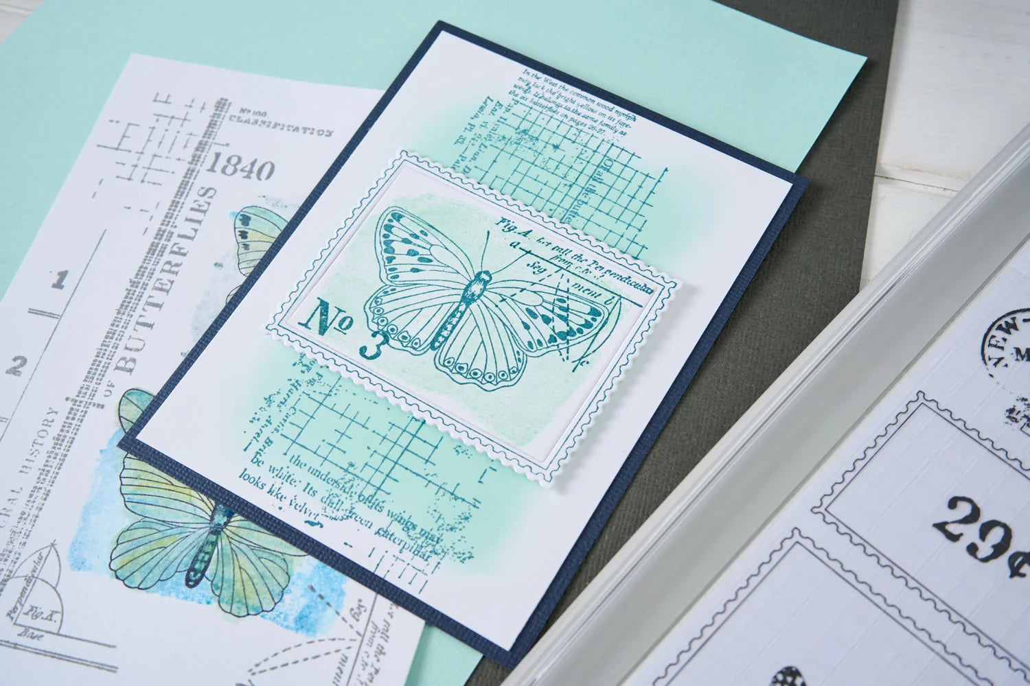 Sizzix - 49 & Market - Clear Stamps Set w/Framelit Dies Postage Wings