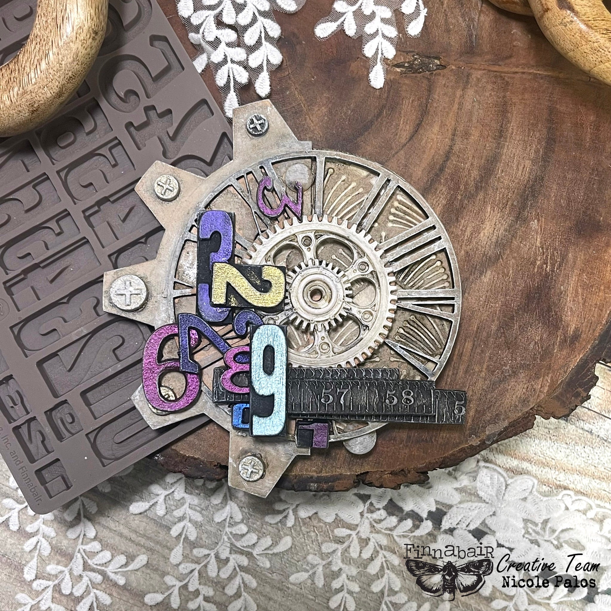 Prima - Finnabair Decor Mould - Letterpress Numbers