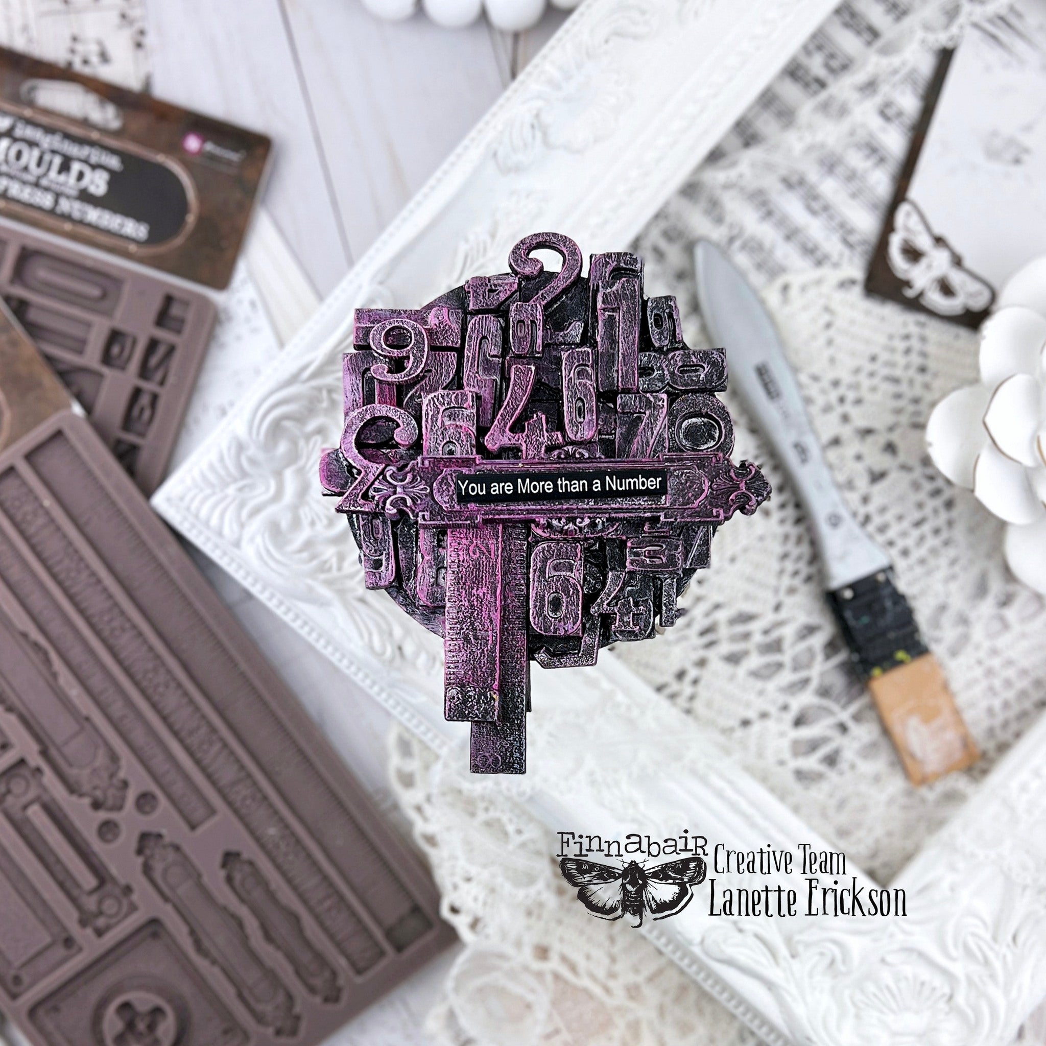 Prima - Finnabair Decor Mould - Letterpress Numbers
