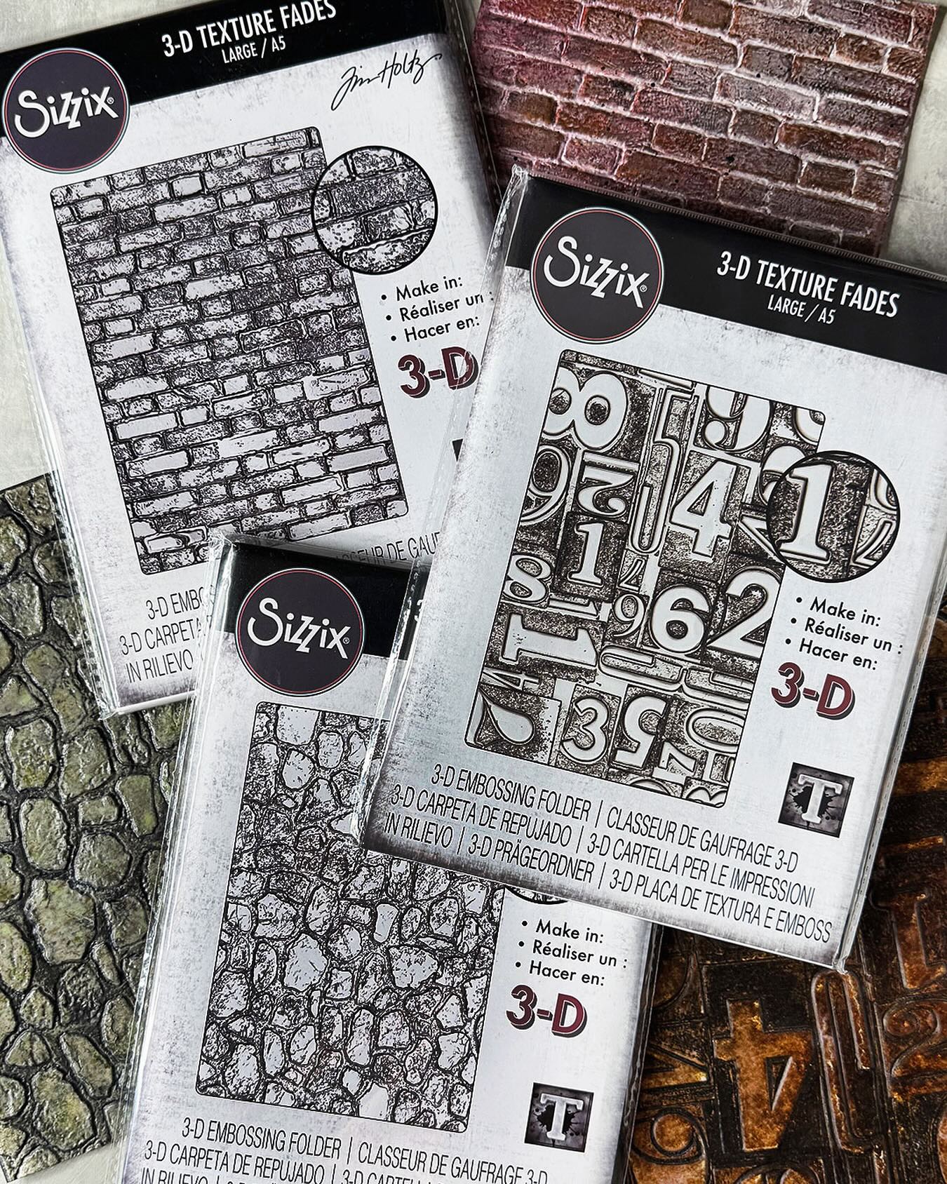 Sizzix/Tim Holtz - 3D Embossing Folder - Vault - Brickwork Large A5