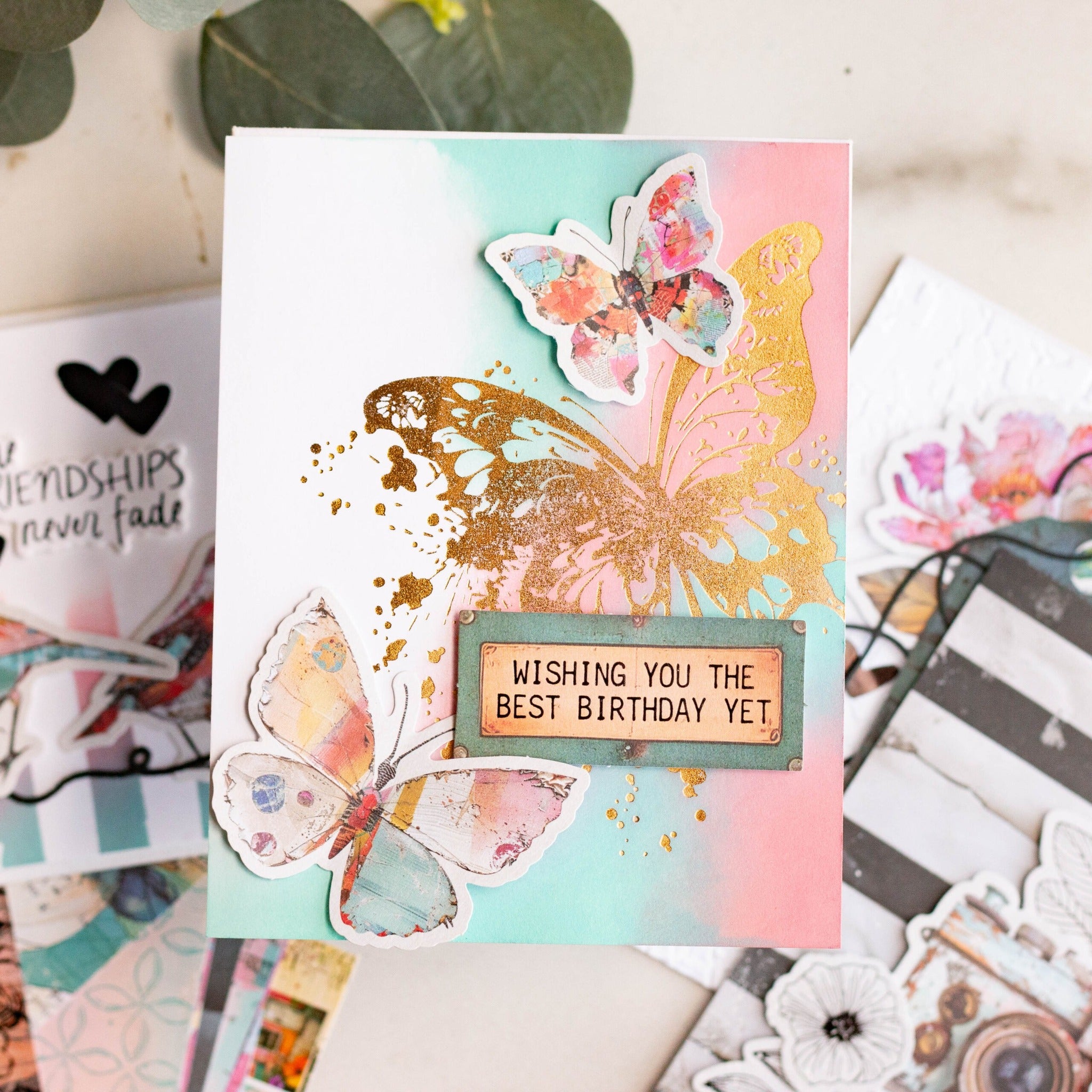 Spelbinders - BetterPress plate & Dies set - Butterfly Splatter