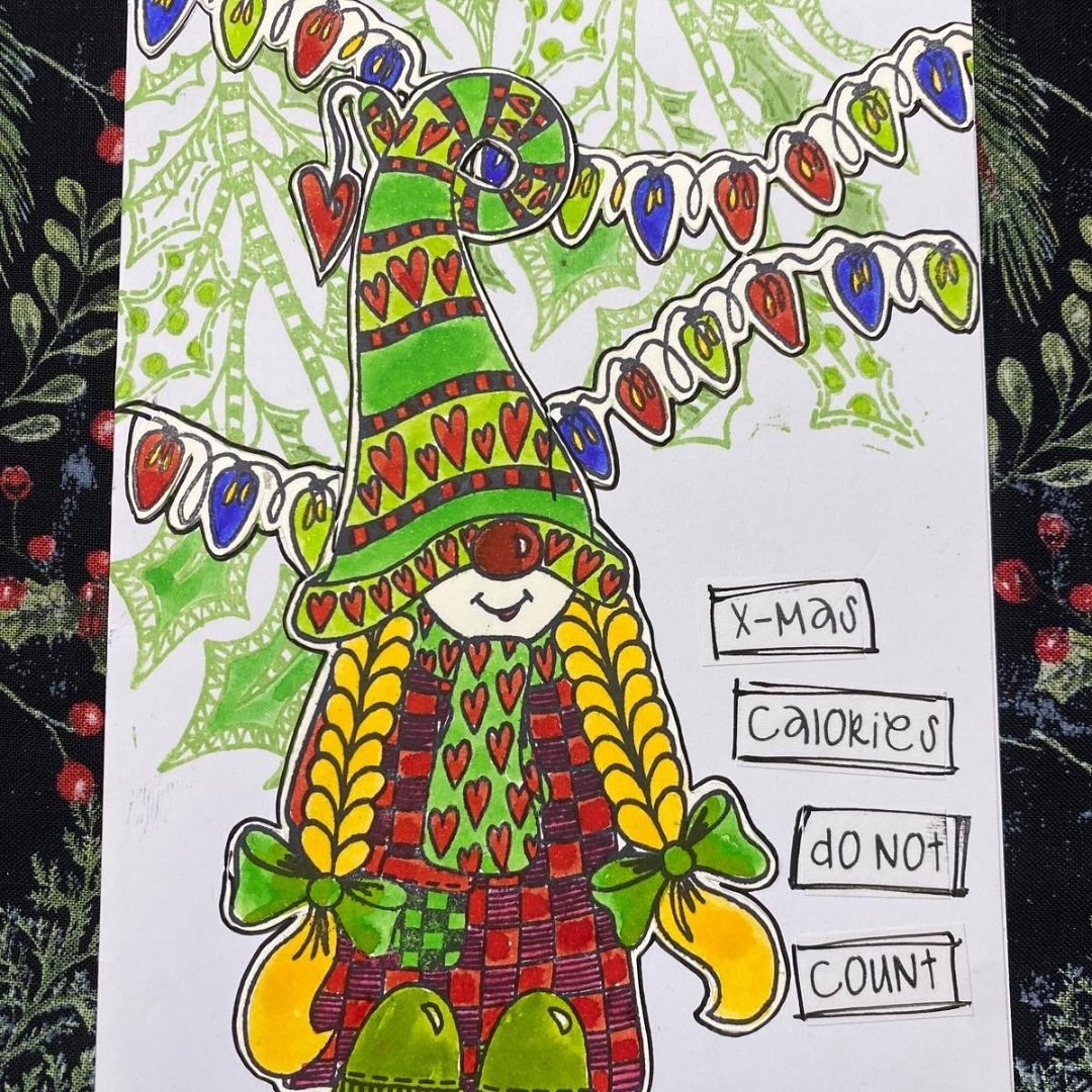 Dylusions - Cling mount stamps - Holly Garlands