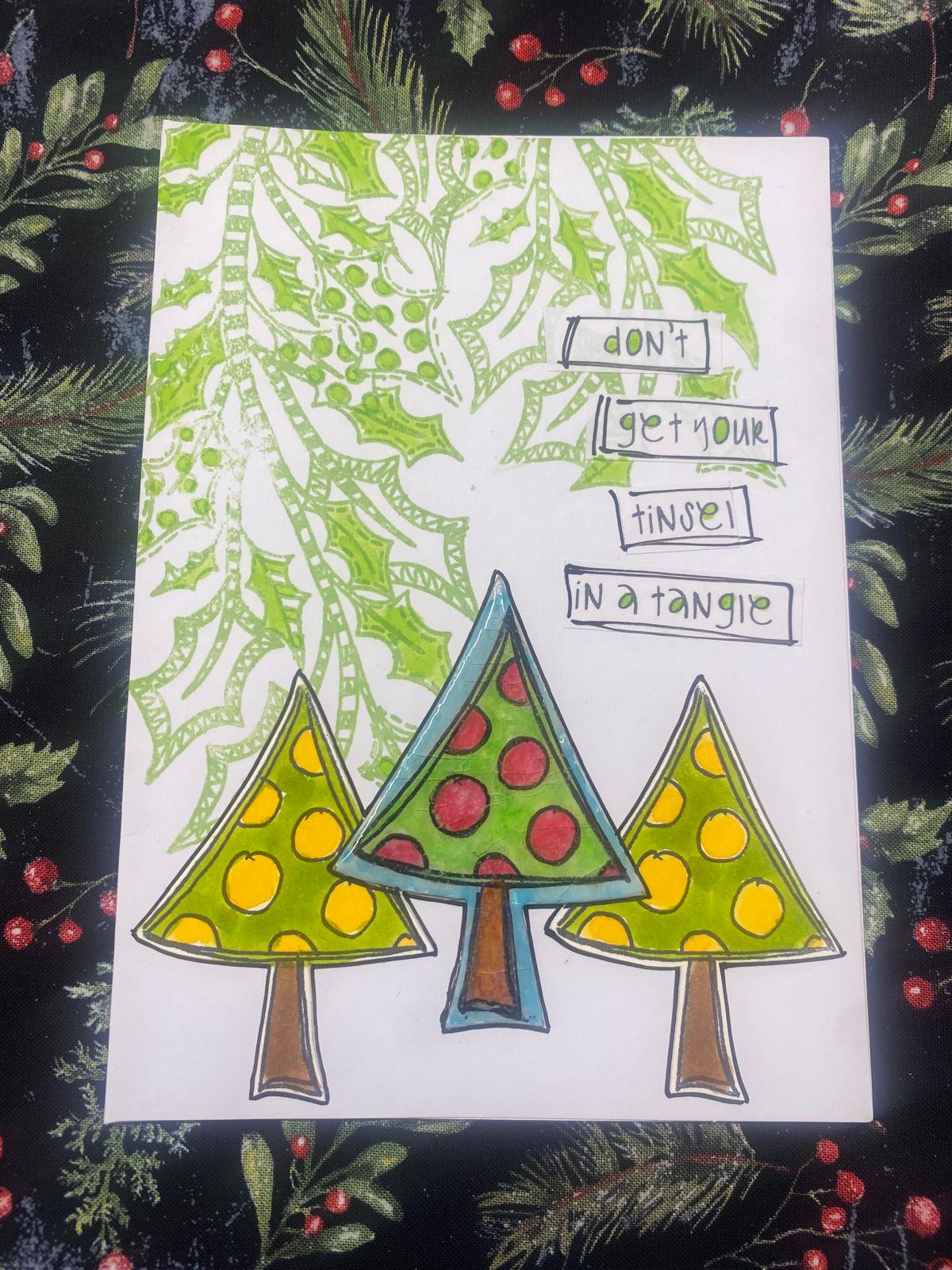 Dylusions - Cling mount stamps - Holly Garlands