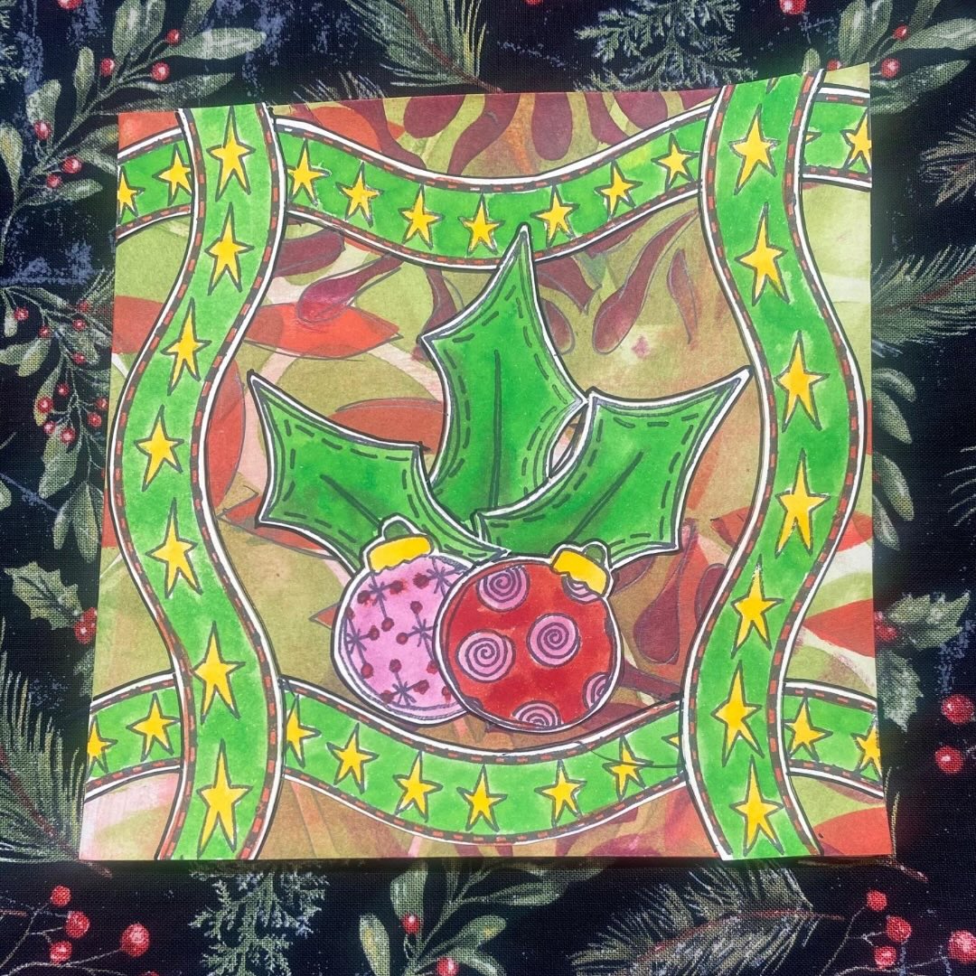 Dylusions - Cling mount stamps - Long Christmas Borders