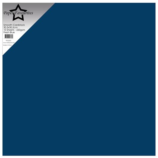 Paper Favourites - Smooth - Fresh Blue - 12x12" - 10 pack