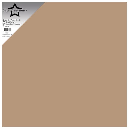 Paper Favourites - Smooth - Brown - 12x12" - 10 pack