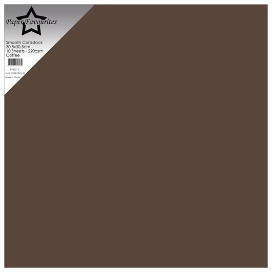 Paper Favourites - Smooth - Coffee - 12x12" - 10 pack