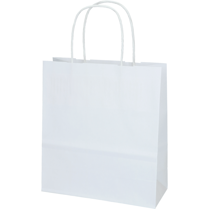 Papirposer - Hvit m/hank - 18x8x22 cm - 5 stk.