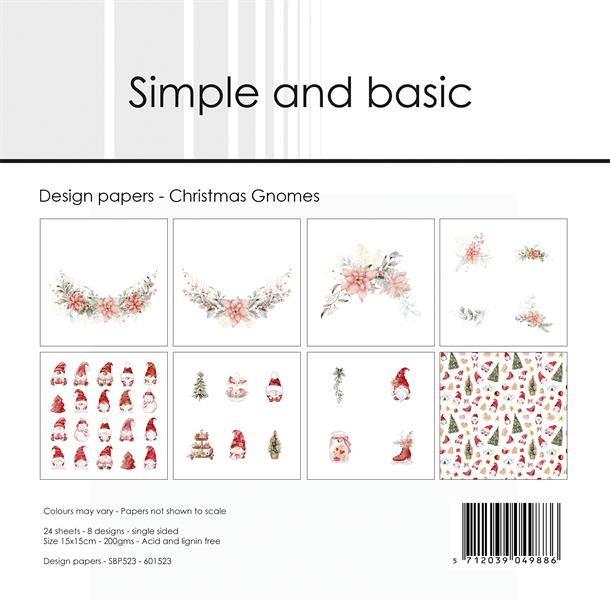 Simple and Basic - Christmas Gnomes - Paper Pack    6 x 6"
