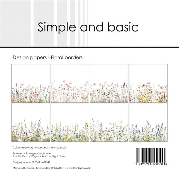 Simple and Basic - Floral borders - Paper Pack    6 x 6"
