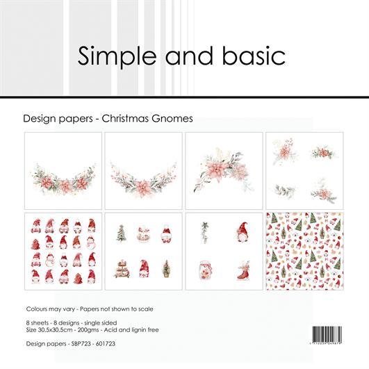 Simple and Basic - Christmas Gnomes - Paper Pack    12 x 12"