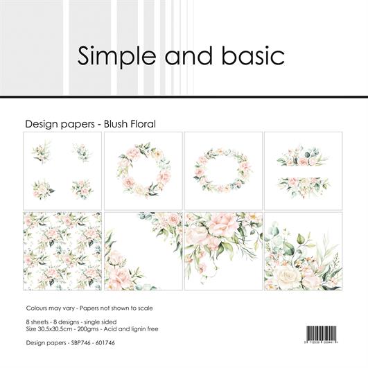 Simple and Basic - Blush Floral - Paper Pack    12 x 12"