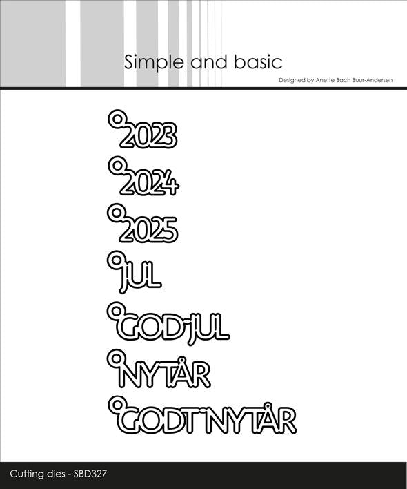 Simple and Basic - Dies -  Text with Hanger - Dansk - Jul