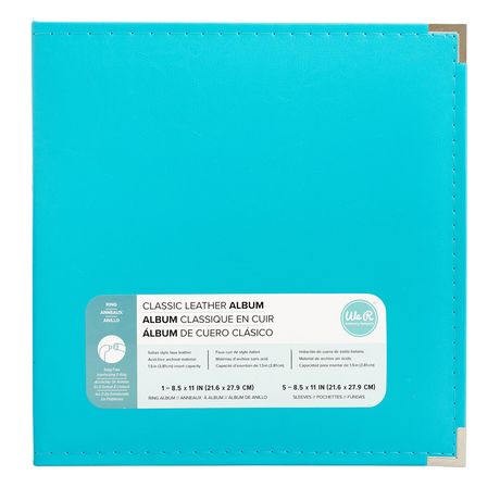 We R MemoryKeepers - Classic Leather (Faux), Aqua - 3-Ring, 8,5 x 11"