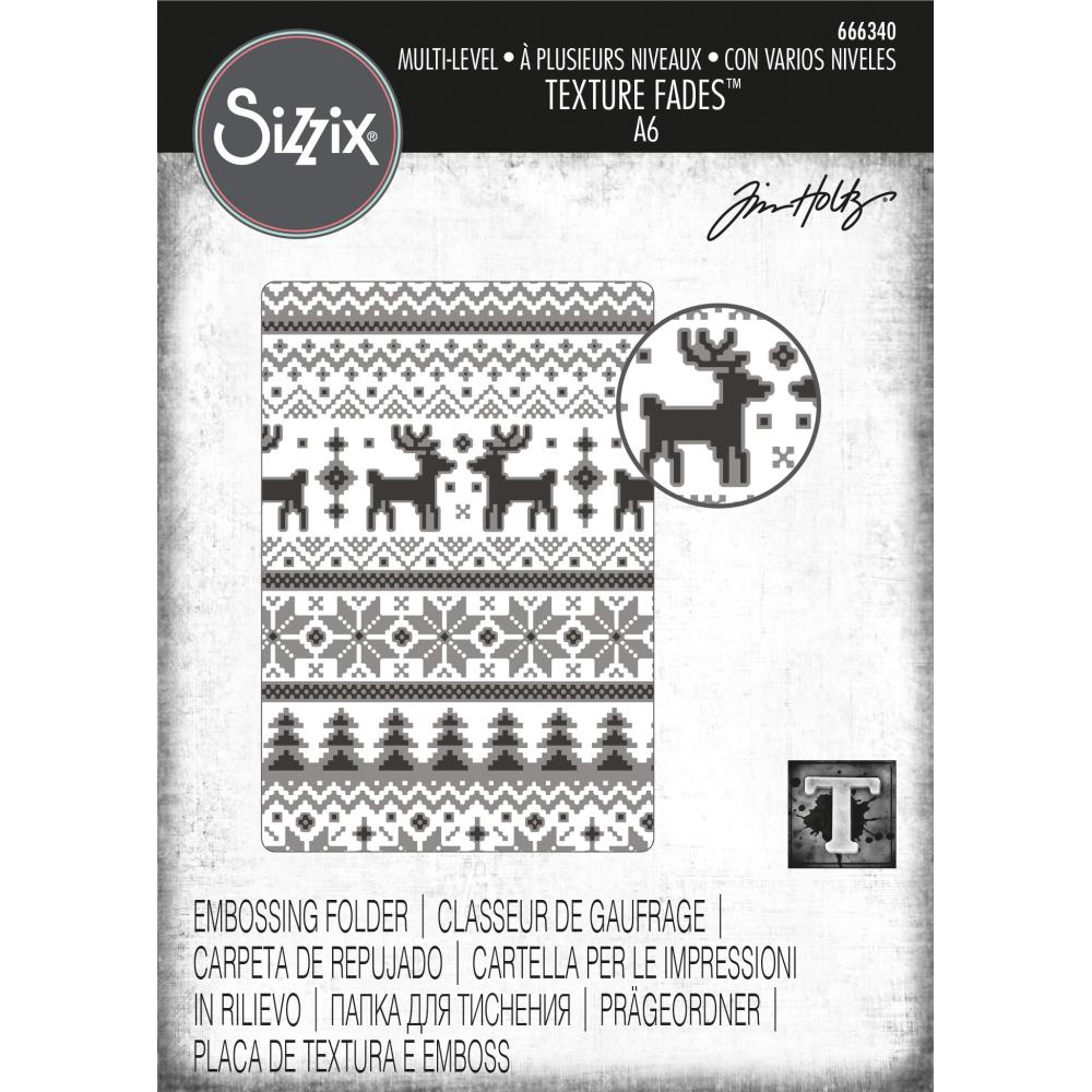 Sizzix -Tim Holtz  -  Embossing Folder - 3D - Holiday Knit