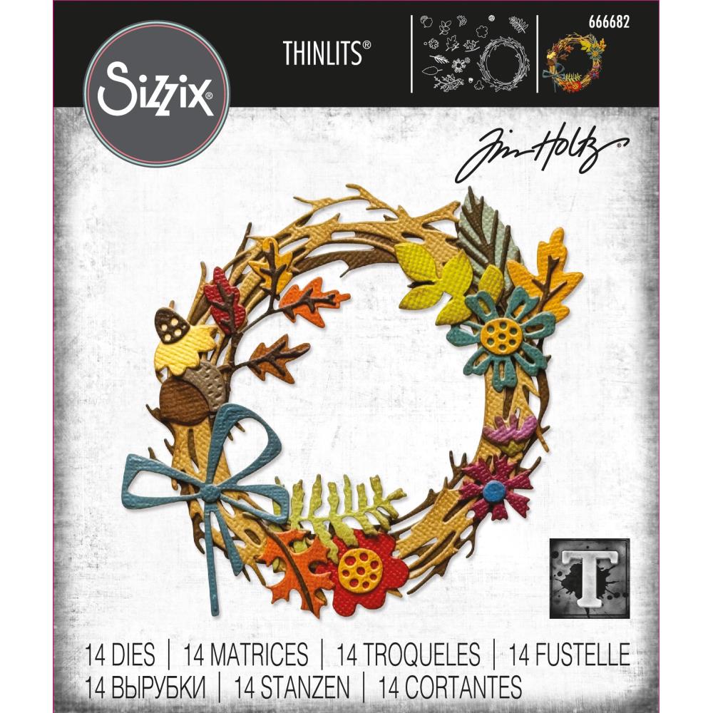 Sizzix - Tim Holtz - Thinlits Dies - Vault 2024 - Foliage  Wreath