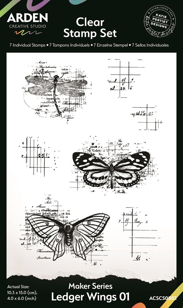 Arden Creative Studio - Clear stamp - Ledger Wings 01