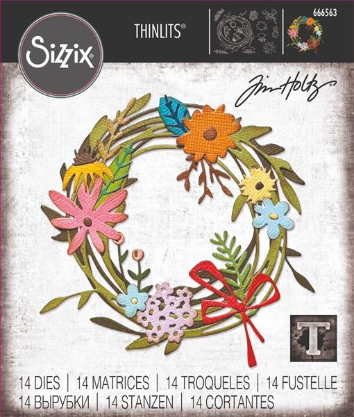 Sizzix - Tim Holtz - Thinlits Dies - Vault 2024 - Funky Floral Wreath