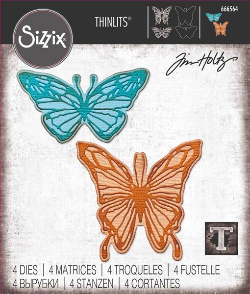 Sizzix - Tim Holtz - Thinlits Dies - Vault 2024 - Scribbly Butterfly