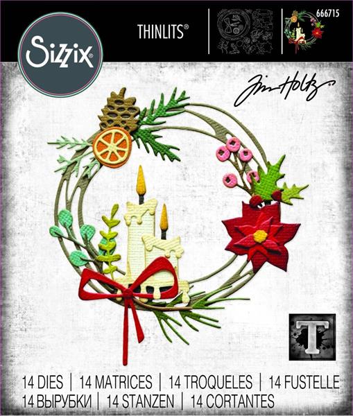 Sizzix - Tim Holtz - Thinlits Dies - Vault 2024 - Festive Wreath